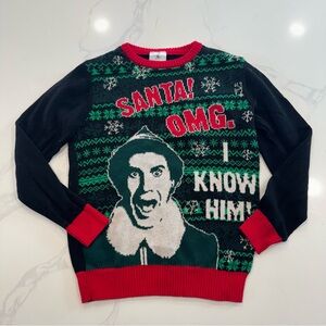 Target Brand Elf Holiday Christmas Black and Red Festive Sweater Youth Size M